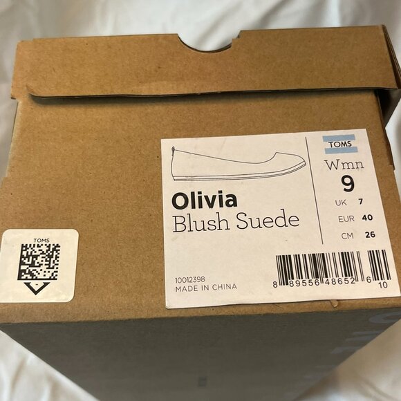 NIB TOMS Olivia Ballet Flats - Blush Suede - Sz 9 - Picture 12 of 12